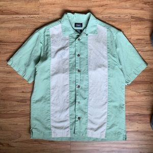 Teal bowling shirt by Haggar